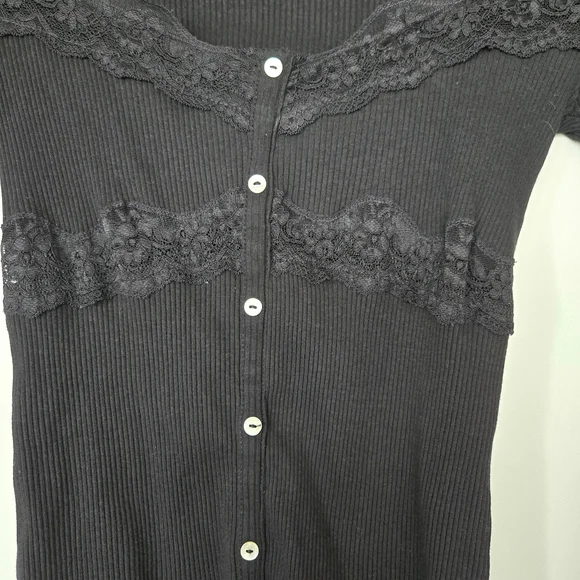Zara Black Ribbed Top - Picture 7 of 8